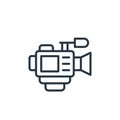 video camera icon vector from news and journal concept. Thin line illustration of video camera editable stroke. video camera Royalty Free Stock Photo