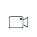 video camera icon vector from user interface concept. Thin line illustration of video camera editable stroke. video camera linear Royalty Free Stock Photo