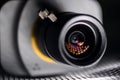 Video camera lens closeup. CCTV Security Camera Royalty Free Stock Photo