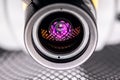 Video camera lens closeup. CCTV Security Camera Royalty Free Stock Photo