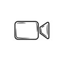 Video camera logo icon black lineart