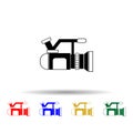 Video camera multi color style icon. Simple glyph, flat vector of equipment photography icons for ui and ux, website or mobile Royalty Free Stock Photo