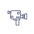 video camera, old camcorder line icon