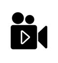 Video camera play icon camera isolated on white Royalty Free Stock Photo