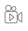 Video camera play icon camera line isolated on white Royalty Free Stock Photo