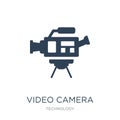 video camera side view icon in trendy design style. video camera side view icon isolated on white background. video camera side