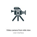 Video camera from side view vector icon on white background. Flat vector video camera from side view icon symbol sign from modern Royalty Free Stock Photo