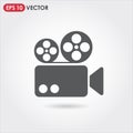 video camera single vector icon