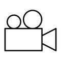 Video camera thin line icon. Cinema vector pictogram
