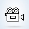 Video camera thin line icon. outline vector logo illustration