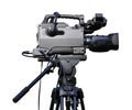 Video camera on tripod