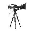 Video Camera on the Tripod Isolated Royalty Free Stock Photo