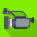 Video camera vector icon.Flat vector icon isolated on white background video camera. Royalty Free Stock Photo