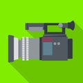 Video camera vector icon.Flat vector icon isolated on white background video camera. Royalty Free Stock Photo