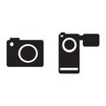 Web Video camera. Vector illustration of a simple video recording camera. Editable and color changing. Royalty Free Stock Photo