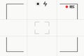 Video camera viewfinder overlay template, interface. Photo focus screen. Recording or snapshot digital display cam Royalty Free Stock Photo