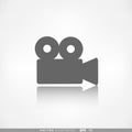 Video camera web icon. Media symbol.