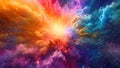 The Video captures a vibrant space filled with an array of colorful stars and wispy clouds, Inter-galactic cloud featuring an