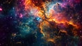 An Video capturing the vastness of space with countless stars illuminating the dark expanse, Inter-galactic cloud featuring an