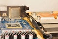 Video card in an exploded view a close-up Royalty Free Stock Photo