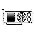 Video card hardware icon outline vector. Gpu fan
