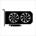 Video card icon on a white background. Vector illustration Royalty Free Stock Photo