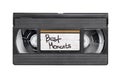 Video cassette record with Best moments text isolated