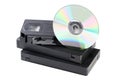 Video cassette tapes and CD disk Royalty Free Stock Photo