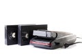 Video Cassette and Vintage VHS Rewinder Royalty Free Stock Photo