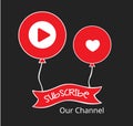 Video Channel Subscribe Banner Vector