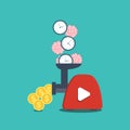 Video channel time idea vlog monetization vector