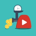 Video channel time idea vlog monetization vector