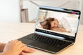 video chat break time employee sleeping laptop