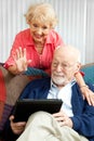 Video Chat with the Grandkids Royalty Free Stock Photo