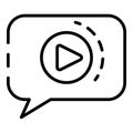 Video chat icon, outline style Royalty Free Stock Photo