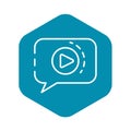 Video chat icon, outline style Royalty Free Stock Photo