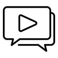 Video chat icon outline vector. Online webinar