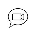 Video Chat icon symbol on white background Royalty Free Stock Photo