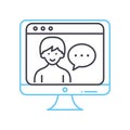 video chat line icon, outline symbol, vector illustration, concept sign Royalty Free Stock Photo