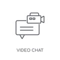 Video chat linear icon. Modern outline Video chat logo concept o