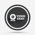 Video chat sign icon. Webcam video talk. Royalty Free Stock Photo