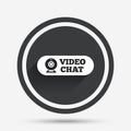 Video chat sign icon. Webcam video talk. Royalty Free Stock Photo