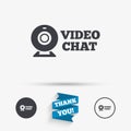 Video chat sign icon. Webcam video talk. Royalty Free Stock Photo