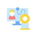 Video chat vector flat color icon Royalty Free Stock Photo