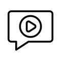 Video chat vector line icon Royalty Free Stock Photo