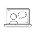Video chat vector line icon. Royalty Free Stock Photo