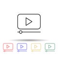 Video clip multi color icon. Simple thin line, outline vector of online and web icons for ui and ux, website or mobile application Royalty Free Stock Photo