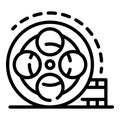 Video coil icon, outline style Royalty Free Stock Photo