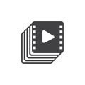 video collection icon , playlist solid logo illustration,