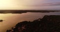 Colourful sunset over lake Lewisville